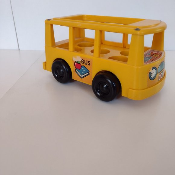 Vintage Little People Nursery School Yellow Bus 1980s Seats 5 People, 3.5" x 7" - Picture 5 of 10